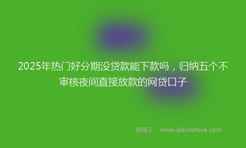 2025年热门好分期没贷款能下款吗，归纳五个不审核夜间直接放款的网贷口子