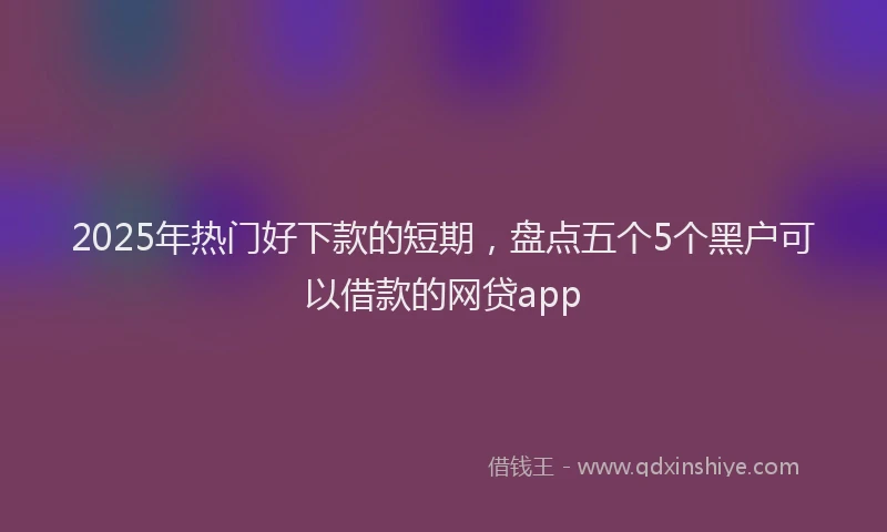 2025年热门好下款的短期，盘点五个5个黑户可以借款的网贷app