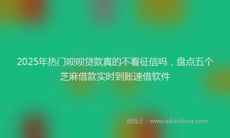 2025年热门呗呗贷款真的不看征信吗，盘点五个芝麻借款实时到账速借软件