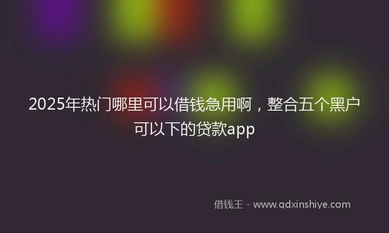 2025年热门哪里可以借钱急用啊，整合五个黑户可以下的贷款app
