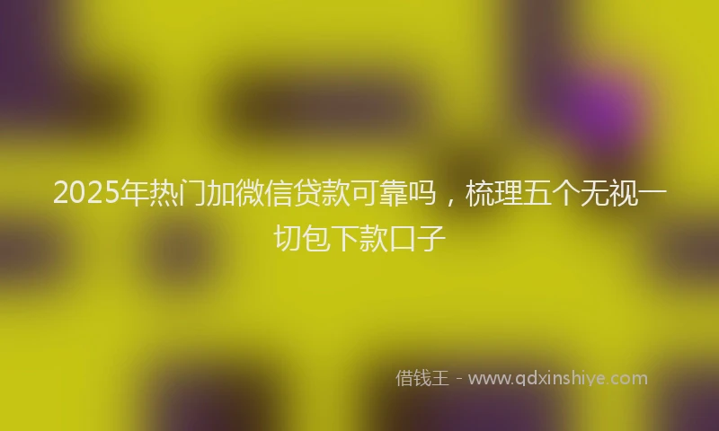 2025年热门加微信贷款可靠吗，梳理五个无视一切包下款口子