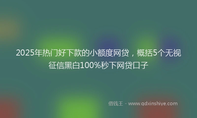 2025年热门好下款的小额度网贷，概括5个无视征信黑白100%秒下网贷口子