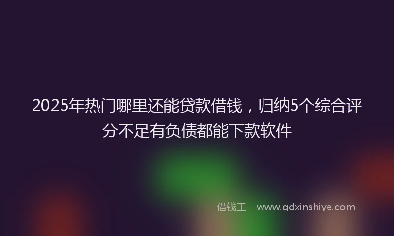 2025年热门哪里还能贷款借钱，归纳5个综合评分不足有负债都能下款软件