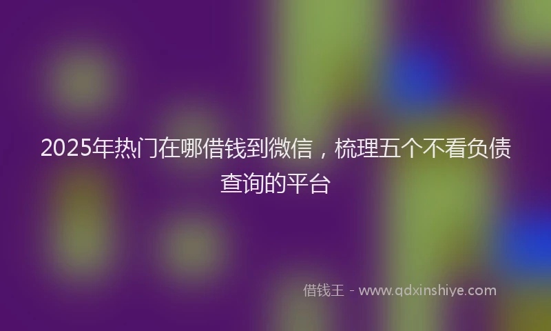 2025年热门在哪借钱到微信，梳理五个不看负债查询的平台