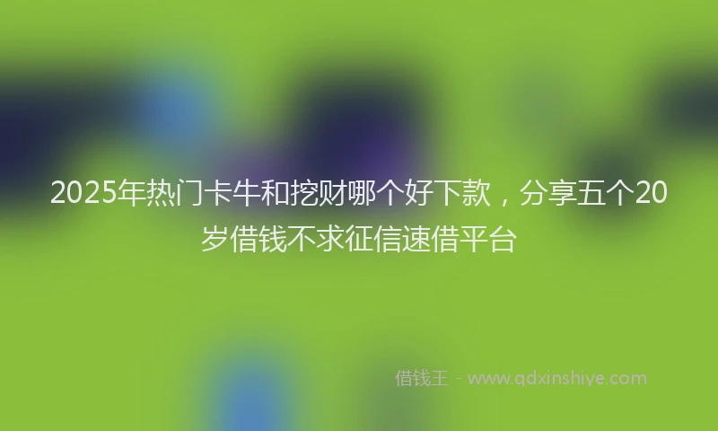 2025年热门卡牛和挖财哪个好下款，分享五个20岁借钱不求征信速借平台