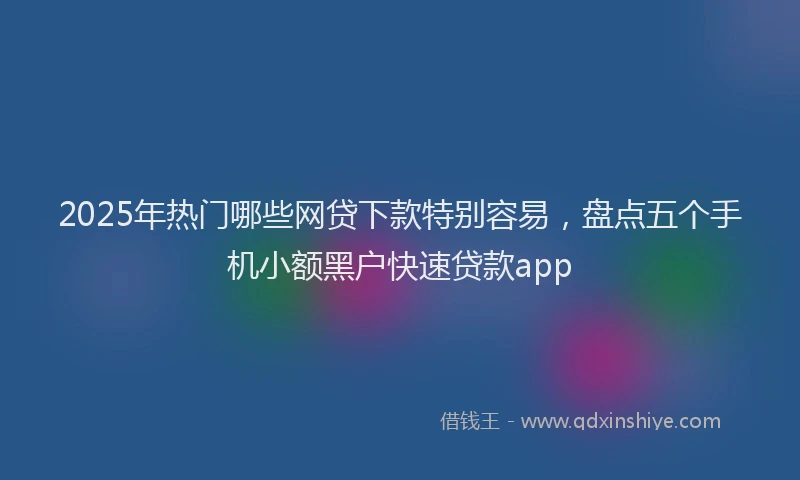 2025年热门哪些网贷下款特别容易，盘点五个手机小额黑户快速贷款app