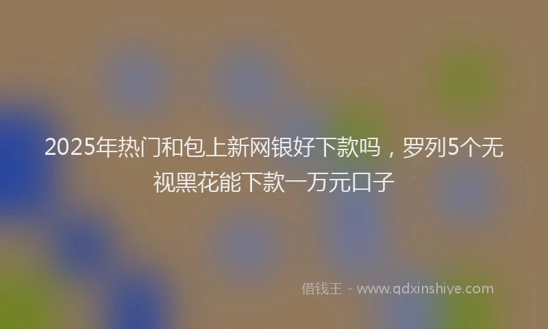 2025年热门和包上新网银好下款吗，罗列5个无视黑花能下款一万元口子