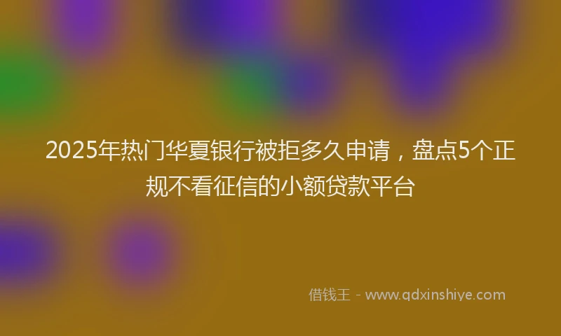 2025年热门华夏银行被拒多久申请，盘点5个正规不看征信的小额贷款平台