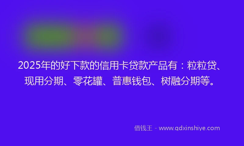 2025年的好下款的信用卡贷款产品有：粒粒贷、现用分期、零花罐、普惠钱包、树融分期等。