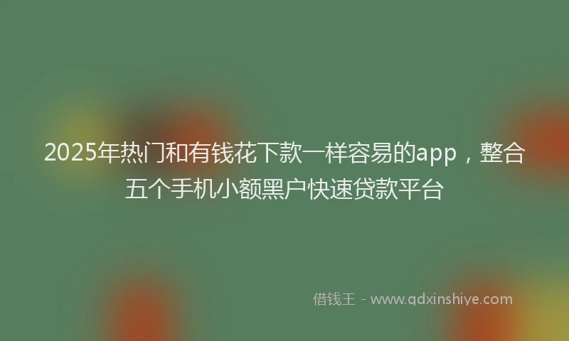 2025年热门和有钱花下款一样容易的app，整合五个手机小额黑户快速贷款平台