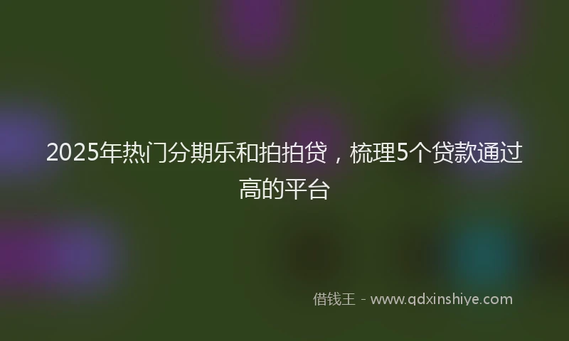 2025年热门分期乐和拍拍贷，梳理5个贷款通过高的平台