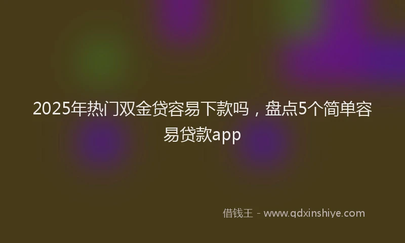 2025年热门双金贷容易下款吗，盘点5个简单容易贷款app