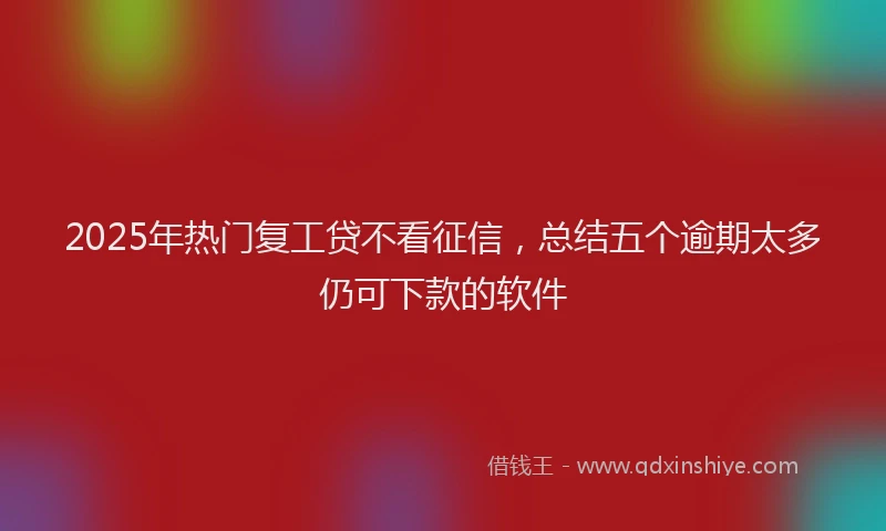 2025年热门复工贷不看征信，总结五个逾期太多仍可下款的软件