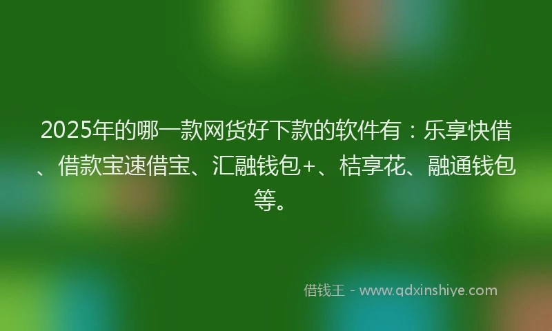 2025年的哪一款网货好下款的软件有：乐享快借、借款宝速借宝、汇融钱包+、桔享花、融通钱包等。