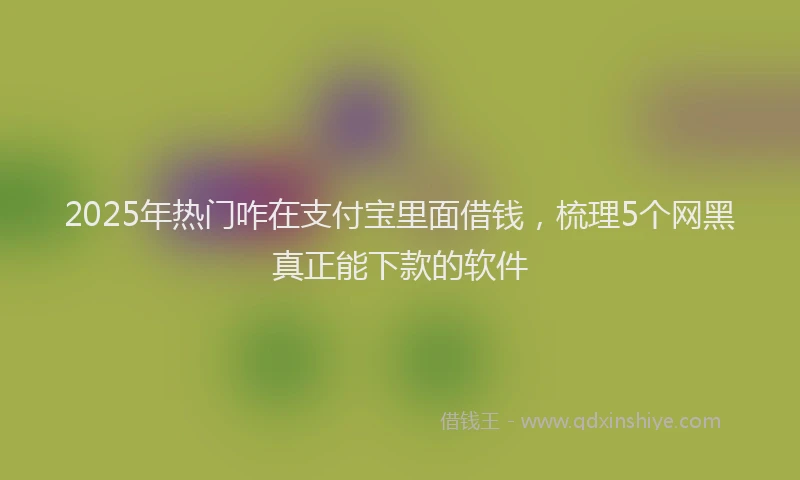 2025年热门咋在支付宝里面借钱，梳理5个网黑真正能下款的软件