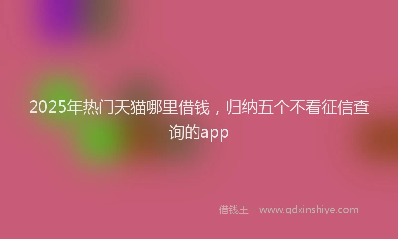 2025年热门天猫哪里借钱，归纳五个不看征信查询的app