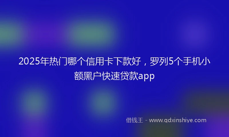 2025年热门哪个信用卡下款好，罗列5个手机小额黑户快速贷款app