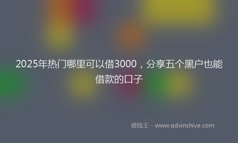 2025年热门哪里可以借3000，分享五个黑户也能借款的口子