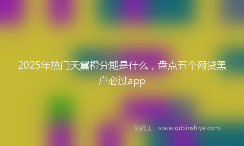 2025年热门天翼橙分期是什么，盘点五个网贷黑户必过app