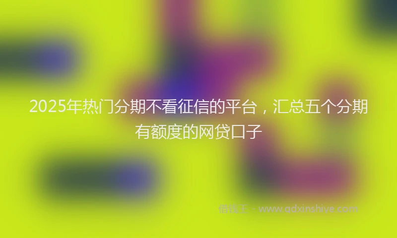 2025年热门分期不看征信的平台，汇总五个分期有额度的网贷口子