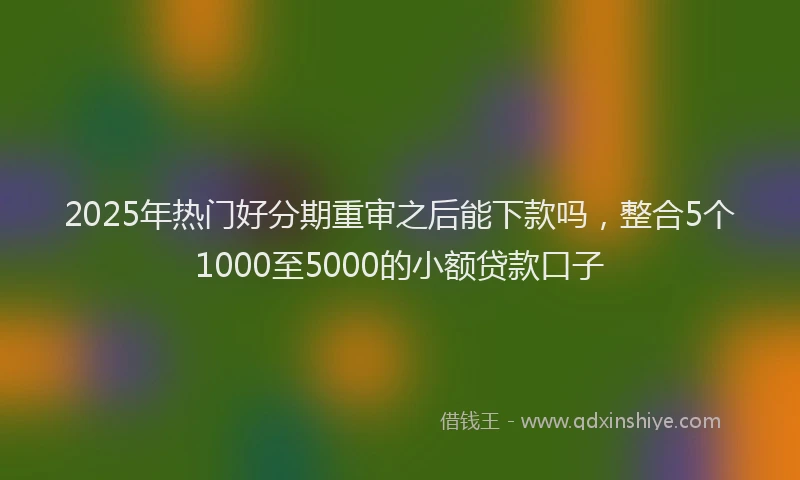 2025年热门好分期重审之后能下款吗，整合5个1000至5000的小额贷款口子