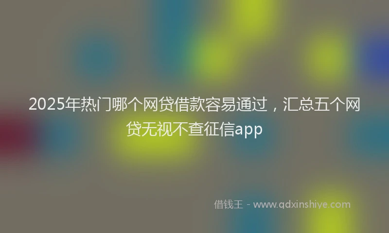 2025年热门哪个网贷借款容易通过，汇总五个网贷无视不查征信app