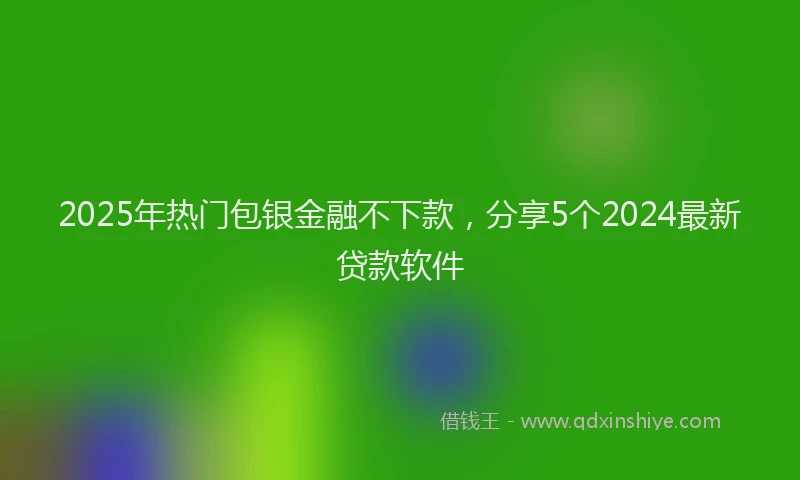 2025年热门包银金融不下款，分享5个2024最新贷款软件