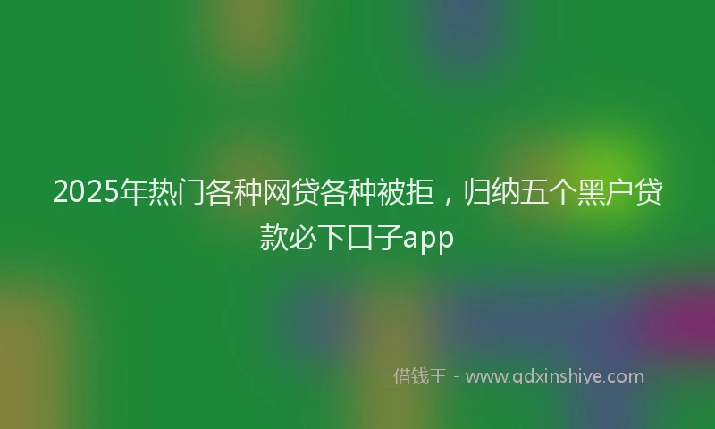 2025年热门各种网贷各种被拒，归纳五个黑户贷款必下口子app