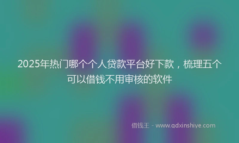 2025年热门哪个个人贷款平台好下款，梳理五个可以借钱不用审核的软件