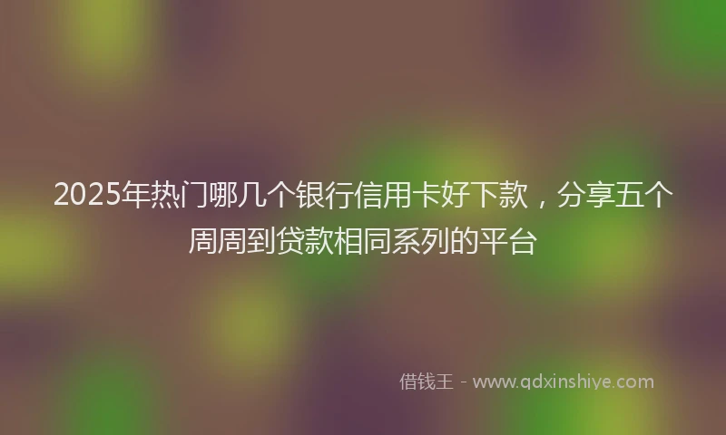 2025年热门哪几个银行信用卡好下款，分享五个周周到贷款相同系列的平台