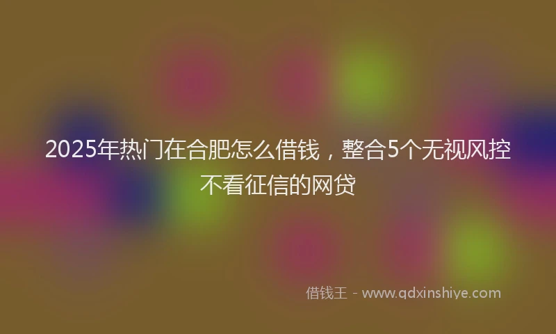 2025年热门在合肥怎么借钱，整合5个无视风控不看征信的网贷