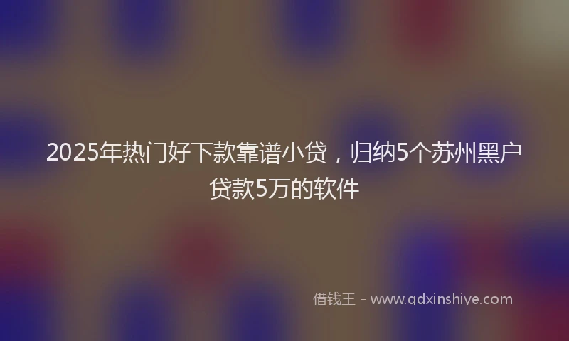 2025年热门好下款靠谱小贷，归纳5个苏州黑户贷款5万的软件