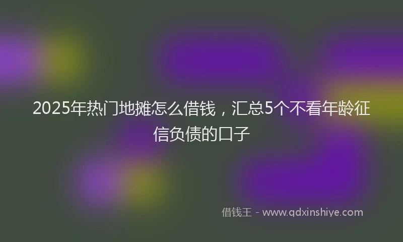 2025年热门地摊怎么借钱，汇总5个不看年龄征信负债的口子