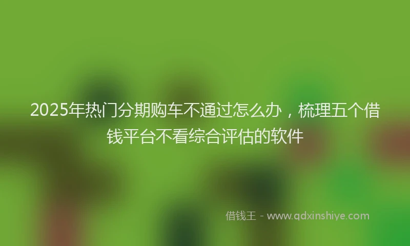 2025年热门分期购车不通过怎么办，梳理五个借钱平台不看综合评估的软件