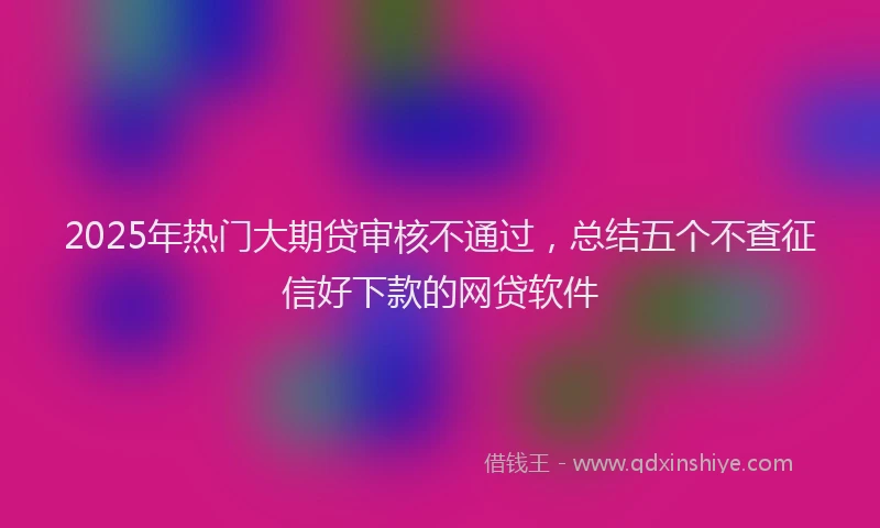 2025年热门大期贷审核不通过，总结五个不查征信好下款的网贷软件