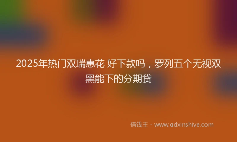 2025年热门双瑞惠花 好下款吗，罗列五个无视双黑能下的分期贷