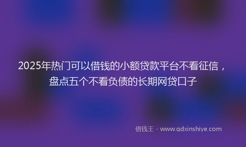 2025年热门可以借钱的小额贷款平台不看征信，盘点五个不看负债的长期网贷口子