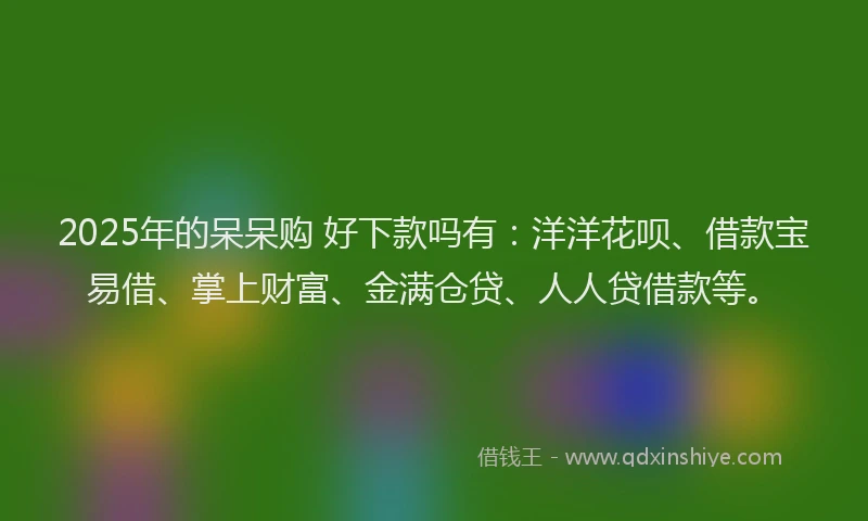 2025年的呆呆购 好下款吗有：洋洋花呗、借款宝易借、掌上财富、金满仓贷、人人贷借款等。