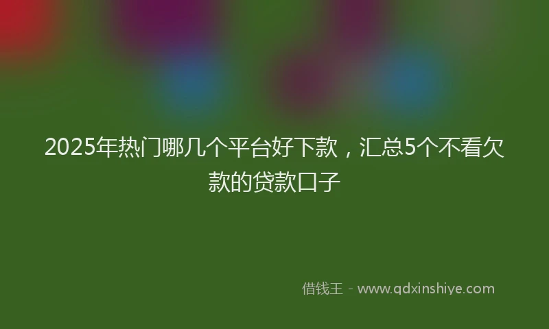2025年热门哪几个平台好下款，汇总5个不看欠款的贷款口子