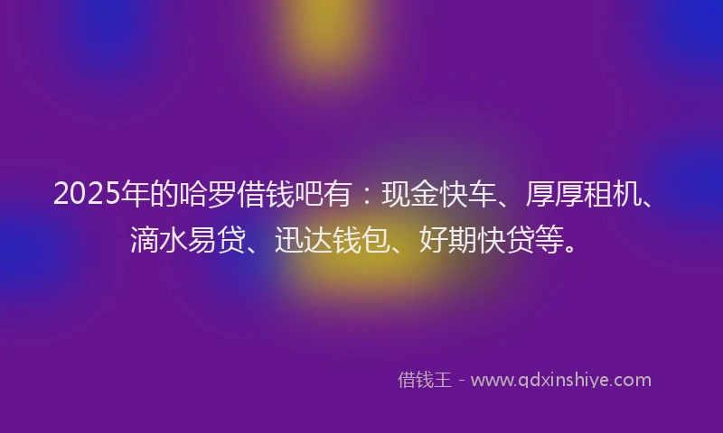 2025年的哈罗借钱吧有：现金快车、厚厚租机、滴水易贷、迅达钱包、好期快贷等。
