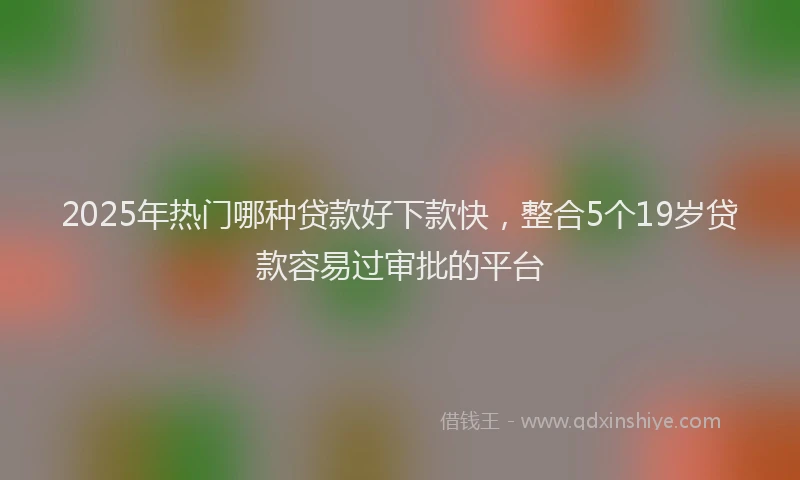 2025年热门哪种贷款好下款快，整合5个19岁贷款容易过审批的平台