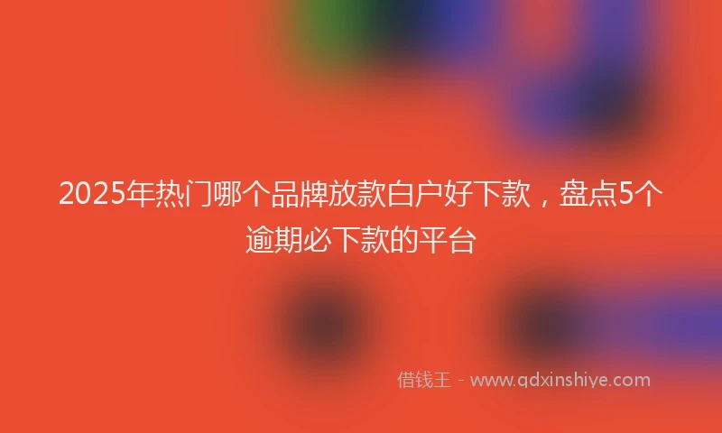 2025年热门哪个品牌放款白户好下款，盘点5个逾期必下款的平台