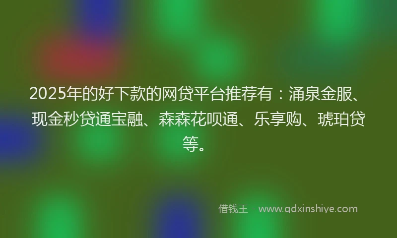 2025年的好下款的网贷平台推荐有：涌泉金服、现金秒贷通宝融、森森花呗通、乐享购、琥珀贷等。