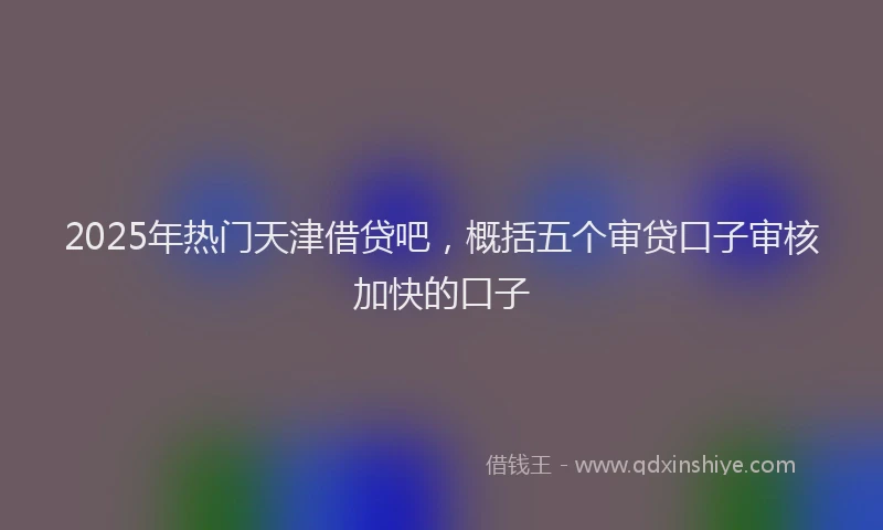 2025年热门天津借贷吧，概括五个审贷口子审核加快的口子