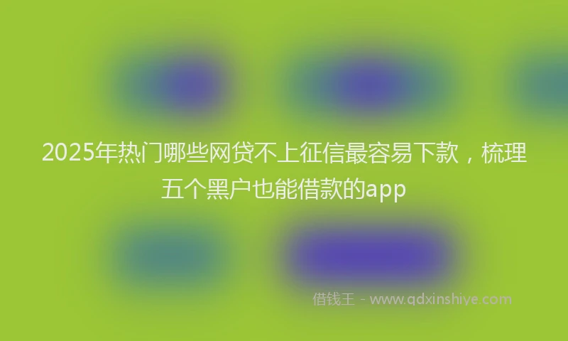 2025年热门哪些网贷不上征信最容易下款，梳理五个黑户也能借款的app
