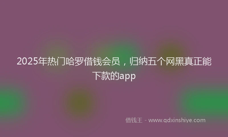 2025年热门哈罗借钱会员，归纳五个网黑真正能下款的app