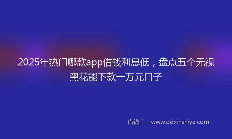 2025年热门哪款app借钱利息低，盘点五个无视黑花能下款一万元口子