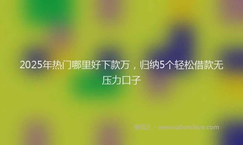2025年热门哪里好下款万，归纳5个轻松借款无压力口子