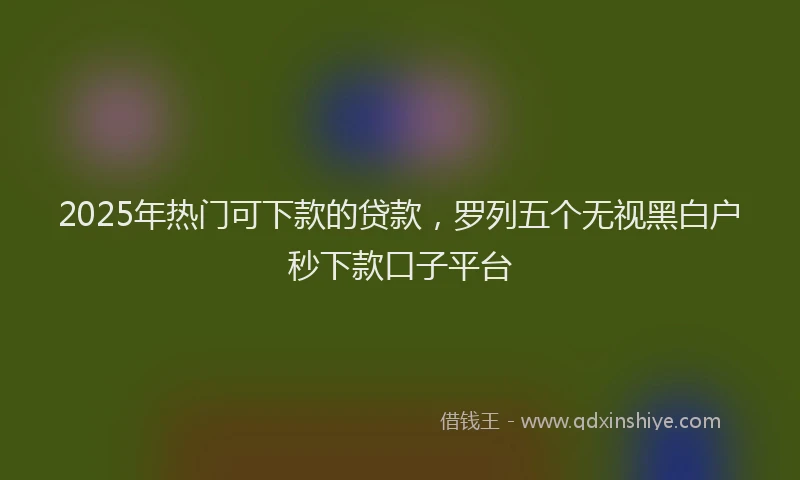 2025年热门可下款的贷款，罗列五个无视黑白户秒下款口子平台
