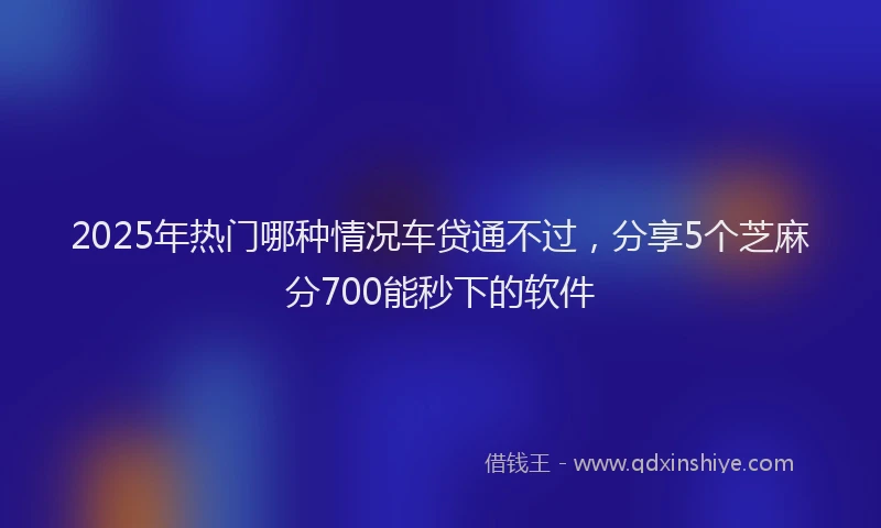 2025年热门哪种情况车贷通不过，分享5个芝麻分700能秒下的软件